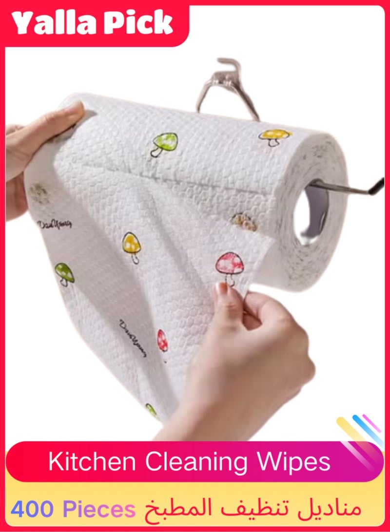 Yalla Pick 400 Pcs Reusable Cleaning Wipe Sheet, Multipurpose Biodegradable Cleaning Cloths, Non-Stick Absorbent Wiping Rags for Kitchen, Car, Bathroom, Toilet - Image 1